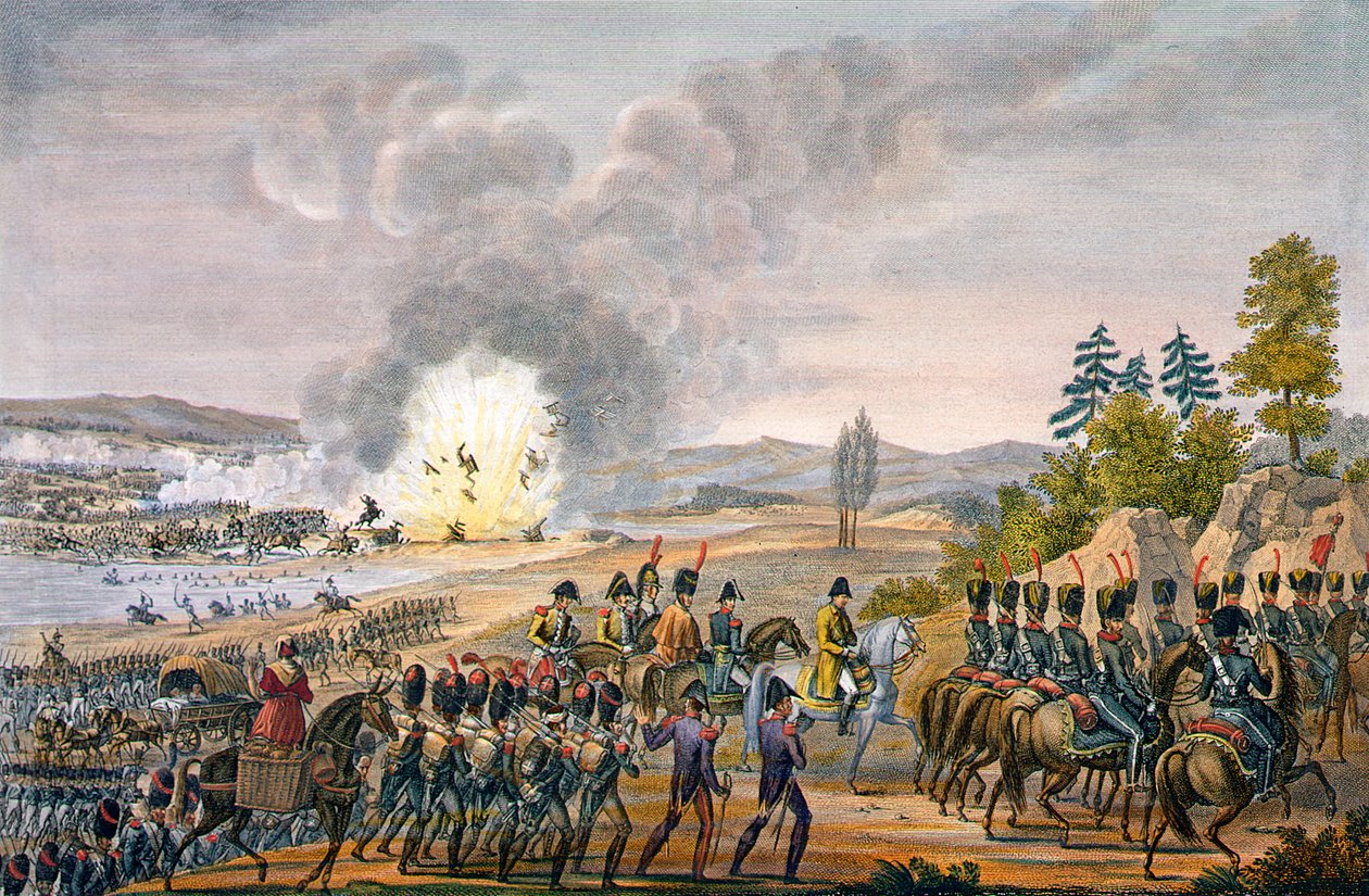 Francuski odwrót po bitwie pod Lipskiem, Niemcy, 19 października 1813 r. autorstwa François Pigeot