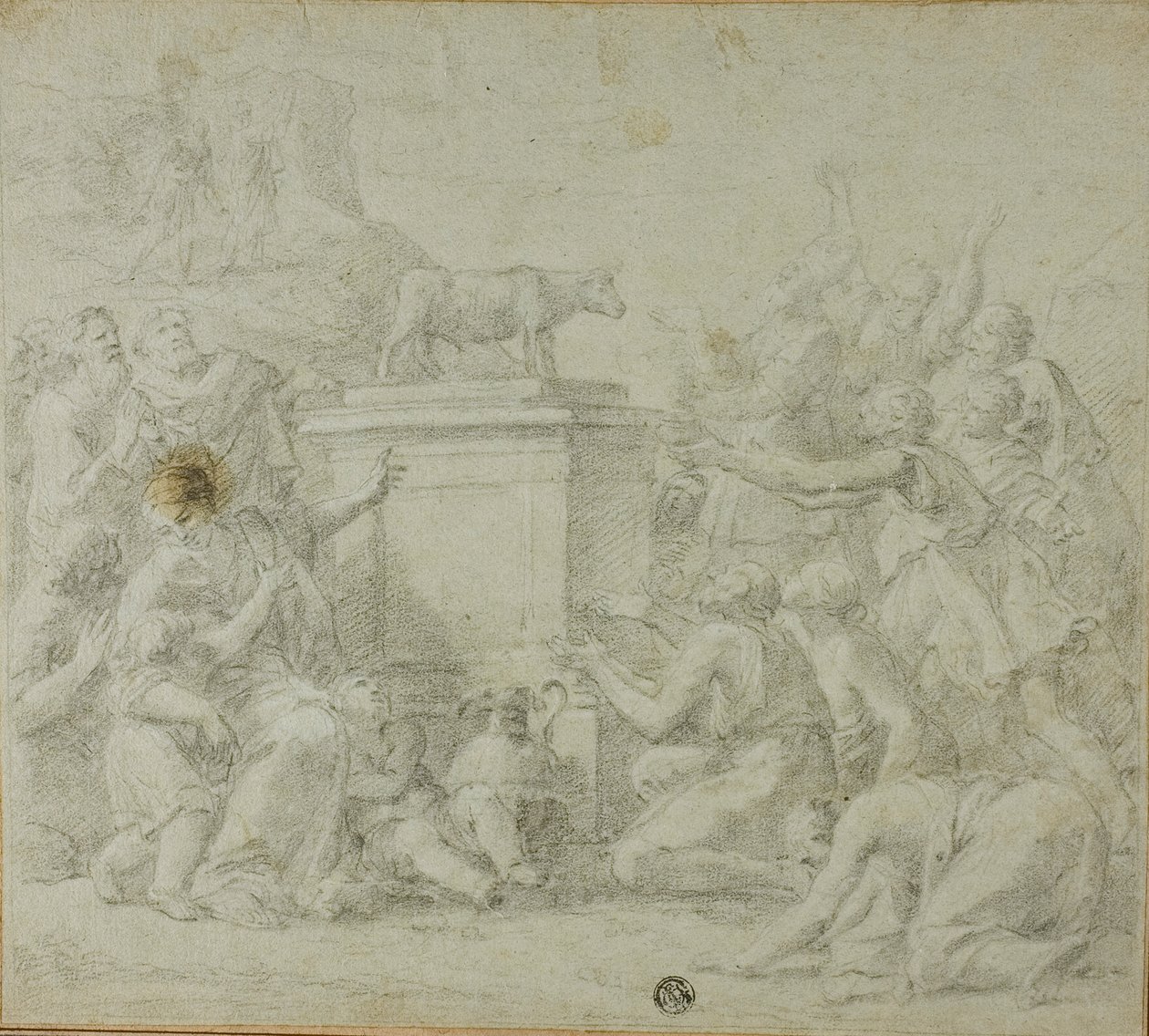 Adoracja Złotego Cielca przez Izraelitów autorstwa François Roëttiers