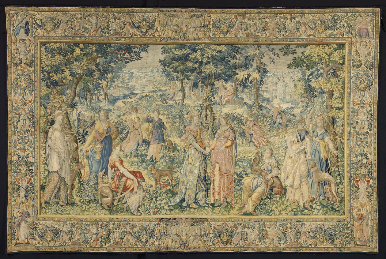 Cephalus i Procris Gobelin przedstawiający historię Kefalosa i Procrisa z serii Diana Historie Diany (tytuł serii) autorstwa François Spiering (workshop of)