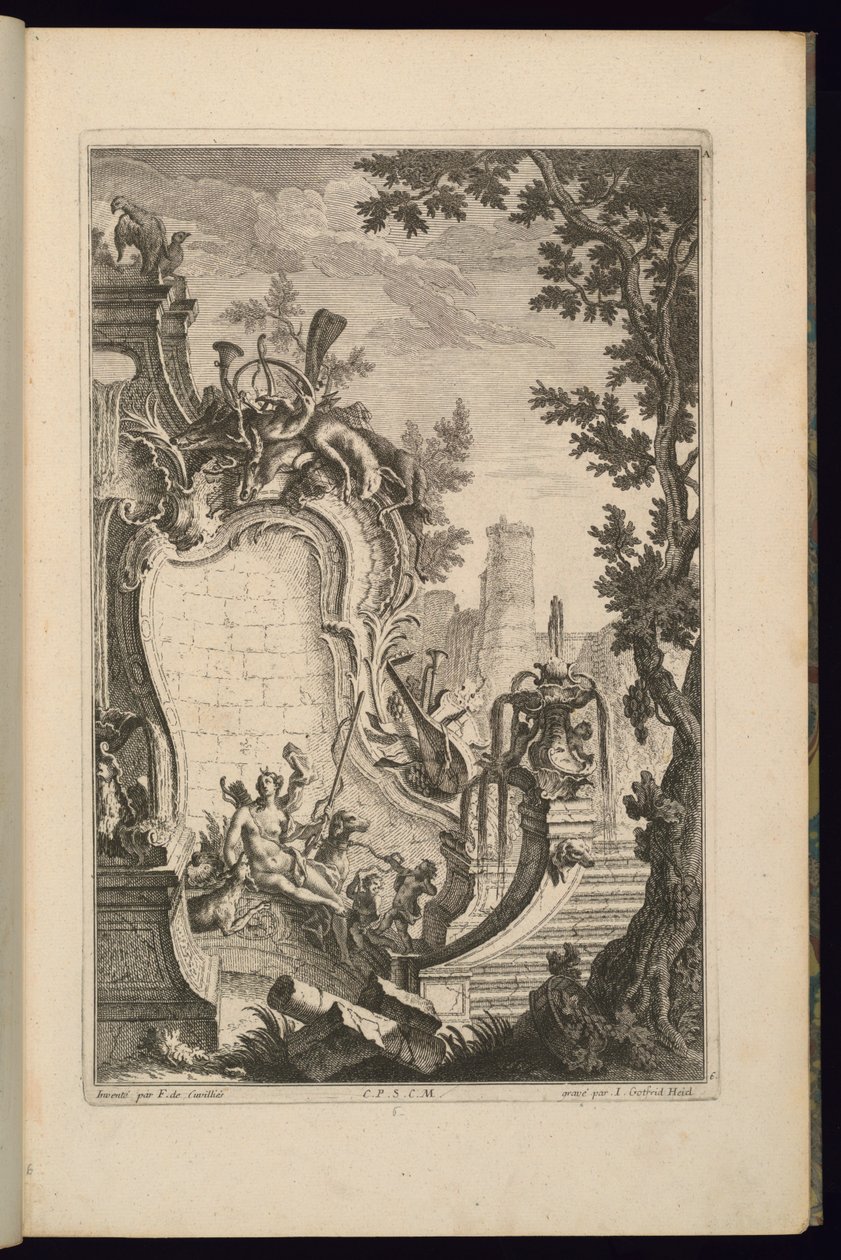 Projekt fontanny z Dianą autorstwa François de Cuvilliés the Elder
