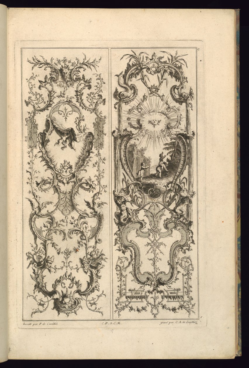 Projekt dla dwóch paneli autorstwa François de Cuvilliés the Elder