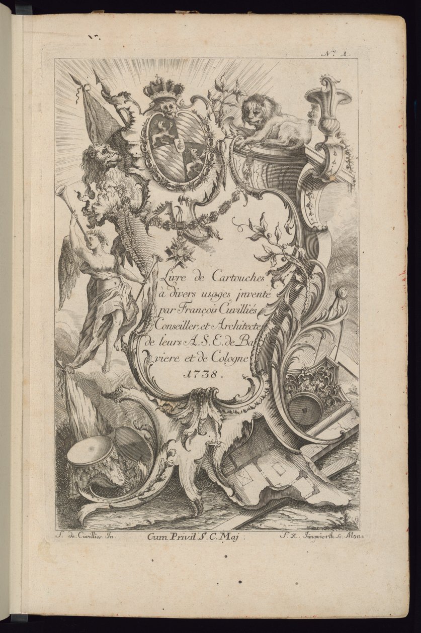 Strona tytułowa, Księga wkładów do różnych zastosowań autorstwa François de Cuvilliés the Elder