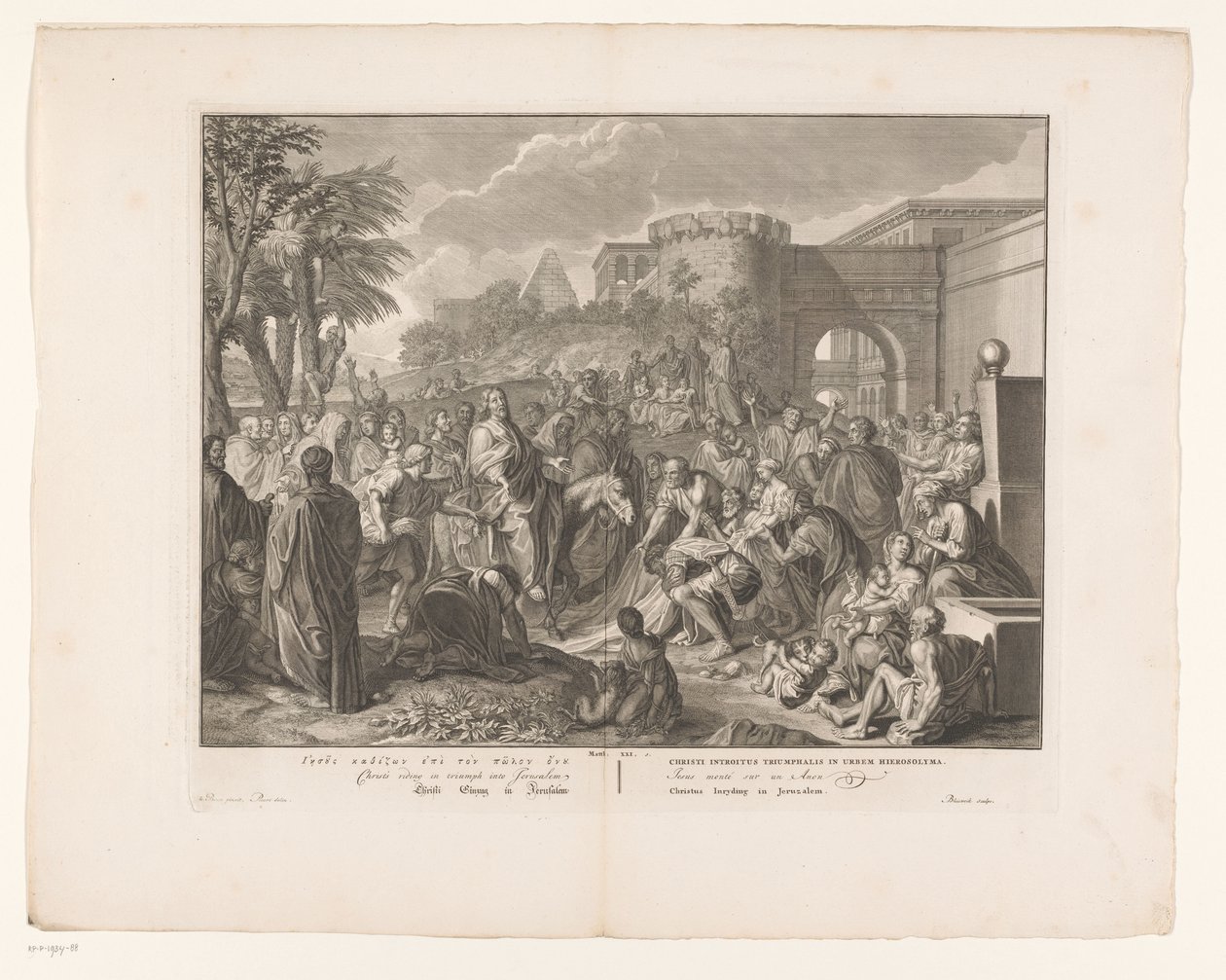 Wjazd Chrystusa do Jerozolimy Chrystus wjeżdżający do Jerozolimy (tytuł na obiekcie) autorstwa François van Bleyswijck