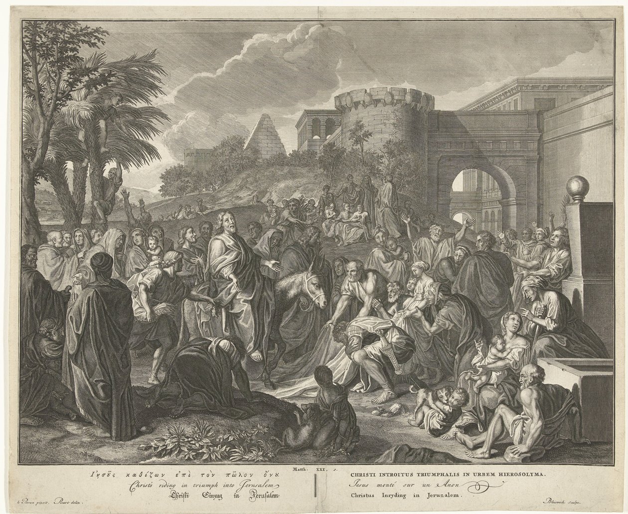 Wejście Chrystusa do Jerozolimy Chrystus wjeżdżający do Jerozolimy (tytuł na obiekcie) autorstwa François van Bleyswijck