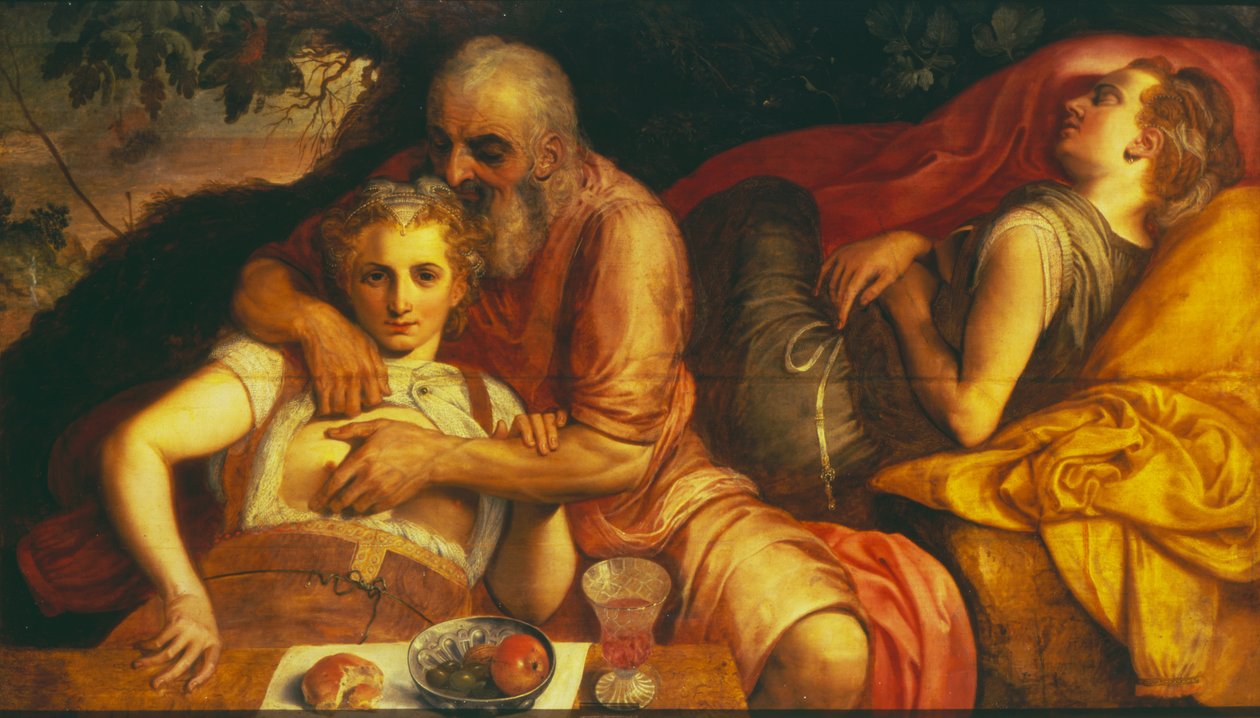 Lot i jego córki, lata pięćdziesiąte XVI wieku (panel) autorstwa Frans Floris