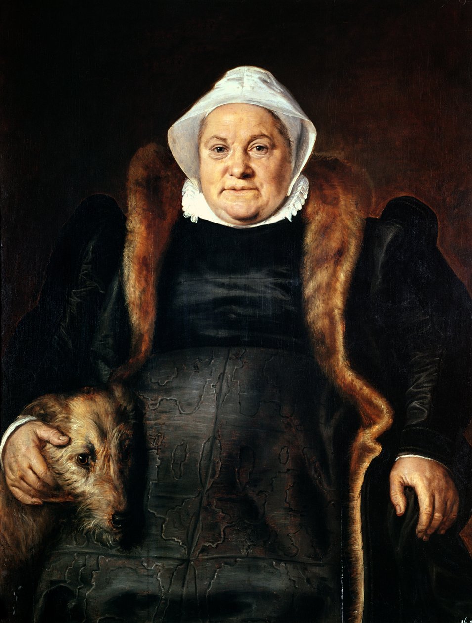 Portret starszej kobiety lub Żona sokolnika, 1558 autorstwa Frans Floris