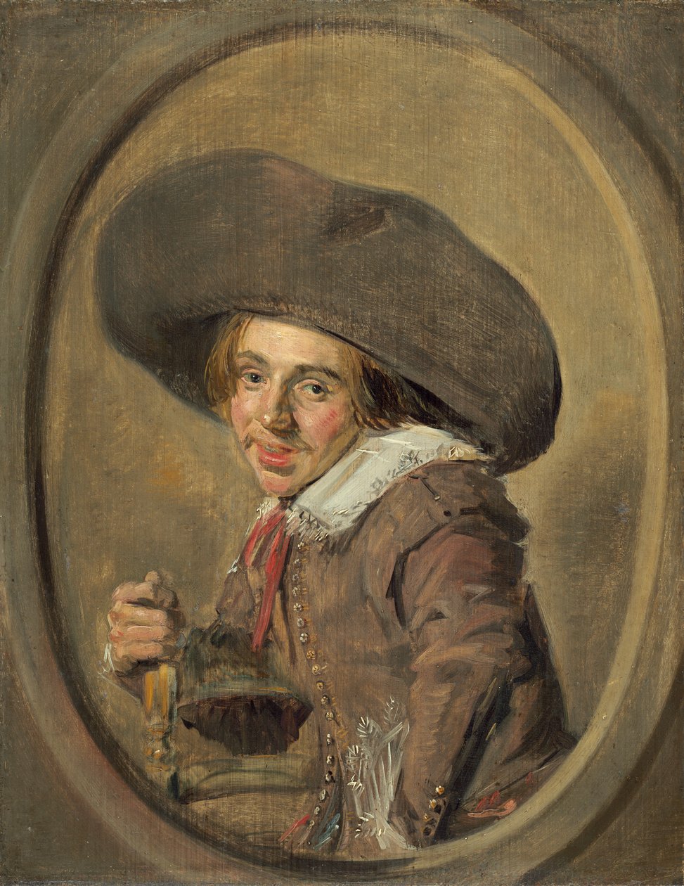 Młody mężczyzna w dużym kapeluszu autorstwa Frans Hals