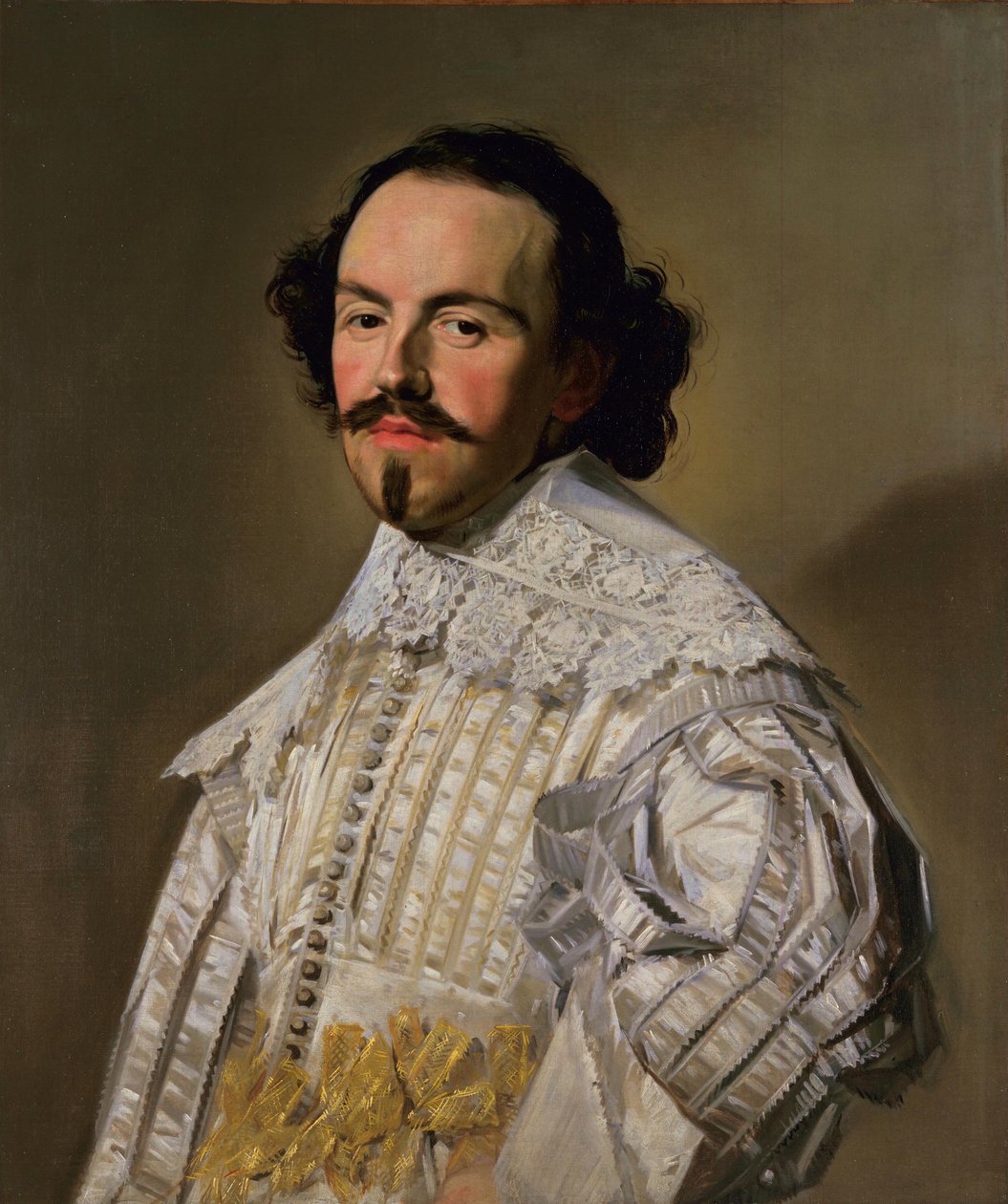 Portret kawalera w bieli autorstwa Frans Hals