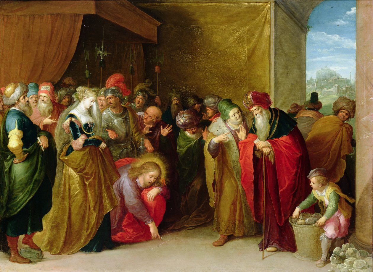 Chrystus i niewiasta przyłapana na cudzołóstwie autorstwa Frans II Francken the Younger