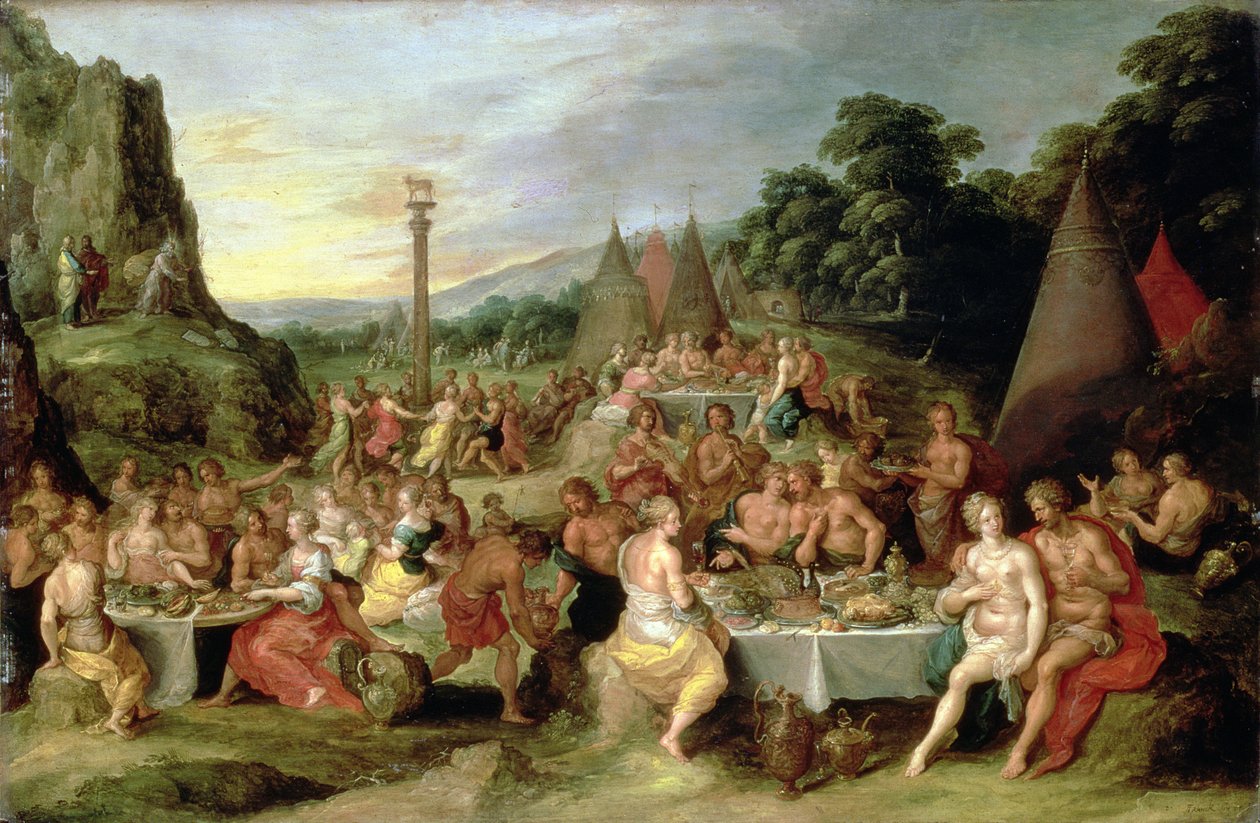 Kult Złotego Cielca, ok. 1630-35 autorstwa Frans II Francken the Younger