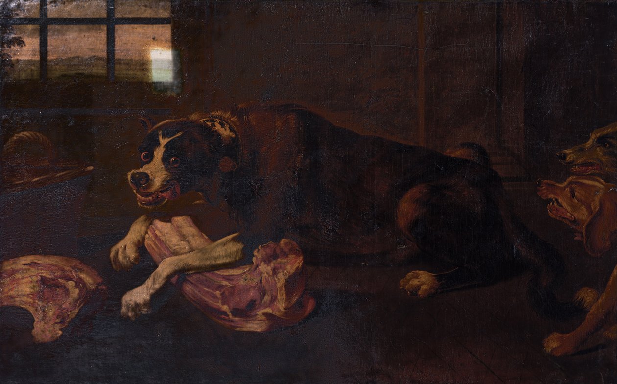 Psy obgryzające stawy mięsa autorstwa Frans Snyders or Snijders