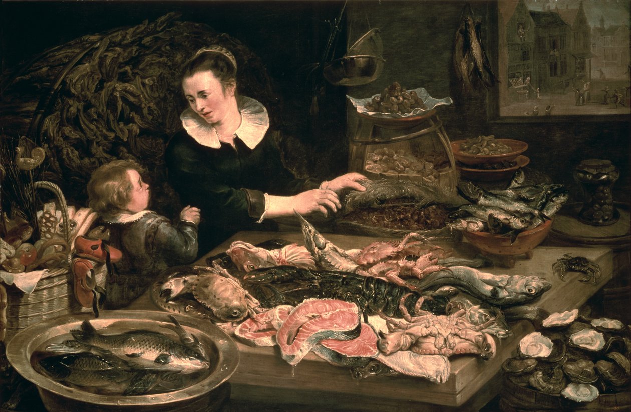 Sprzedawca ryb autorstwa Frans Snyders or Snijders