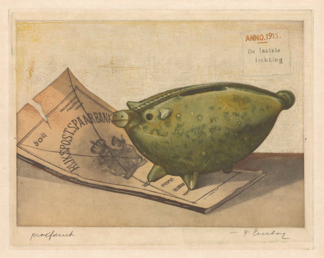 Ostatnia partia (oryginalny tytuł na obiekcie) autorstwa Frans Everbag (signed by artist)