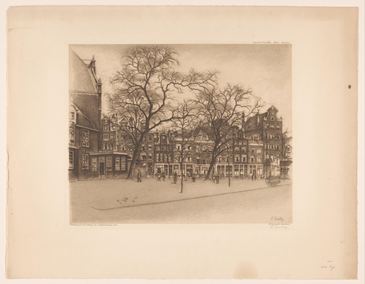Widok na Noordermarkt w Amsterdamie Noordermarkt, Amsterdam (tytuł na obiekcie) autorstwa Frans Everbag (signed by artist)