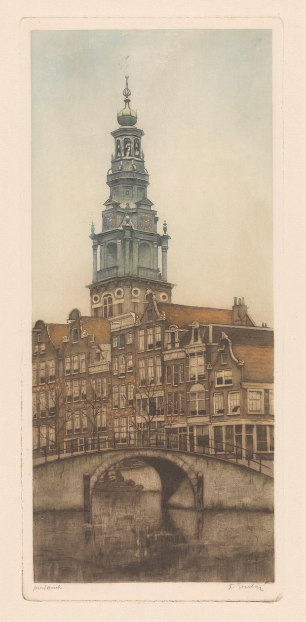 Kościół Południowy w Amsterdamie autorstwa Frans Everbag (signed by artist)
