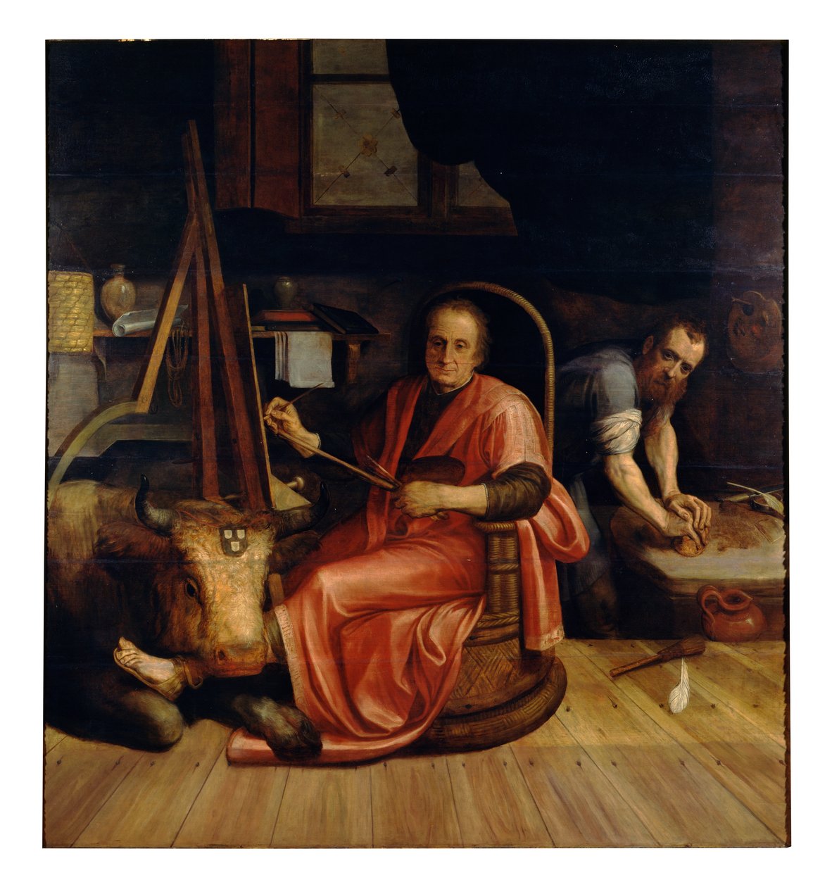 Święty Łukasz malujący Madonnę (olej na płótnie) autorstwa Frans Floris