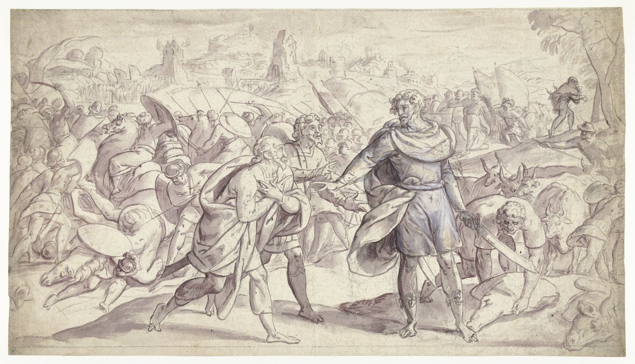 Joshua wysyła posłańców do Ai Historia Jozuego (tytuł serii) autorstwa Frans Francken (I)