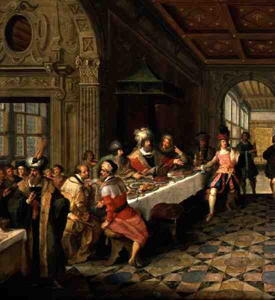 Szczegół uczty z Salome przedstawiającej głowę św. Jana Chrzciciela królowi Herodowi autorstwa Frans Francken
