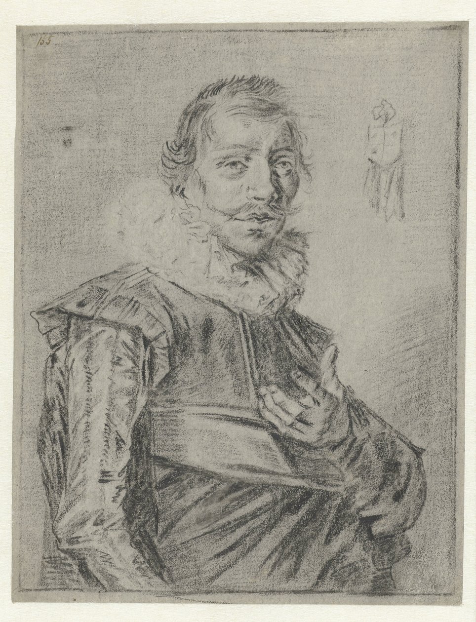 Portret młodego mężczyzny z wyciągniętą ręką autorstwa Frans Hals (manner of)
