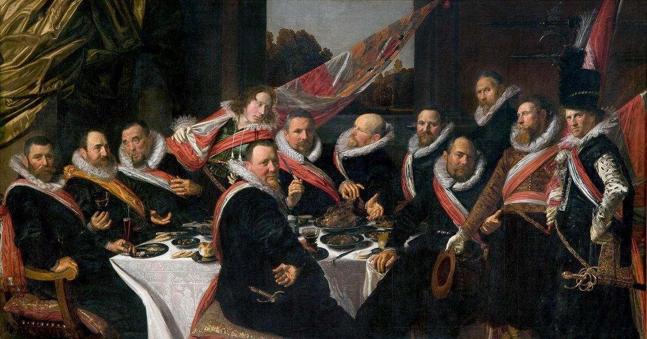 Bankiet Oficerów Kompanii Milicji św. Jerzego, 1616 autorstwa Frans Hals