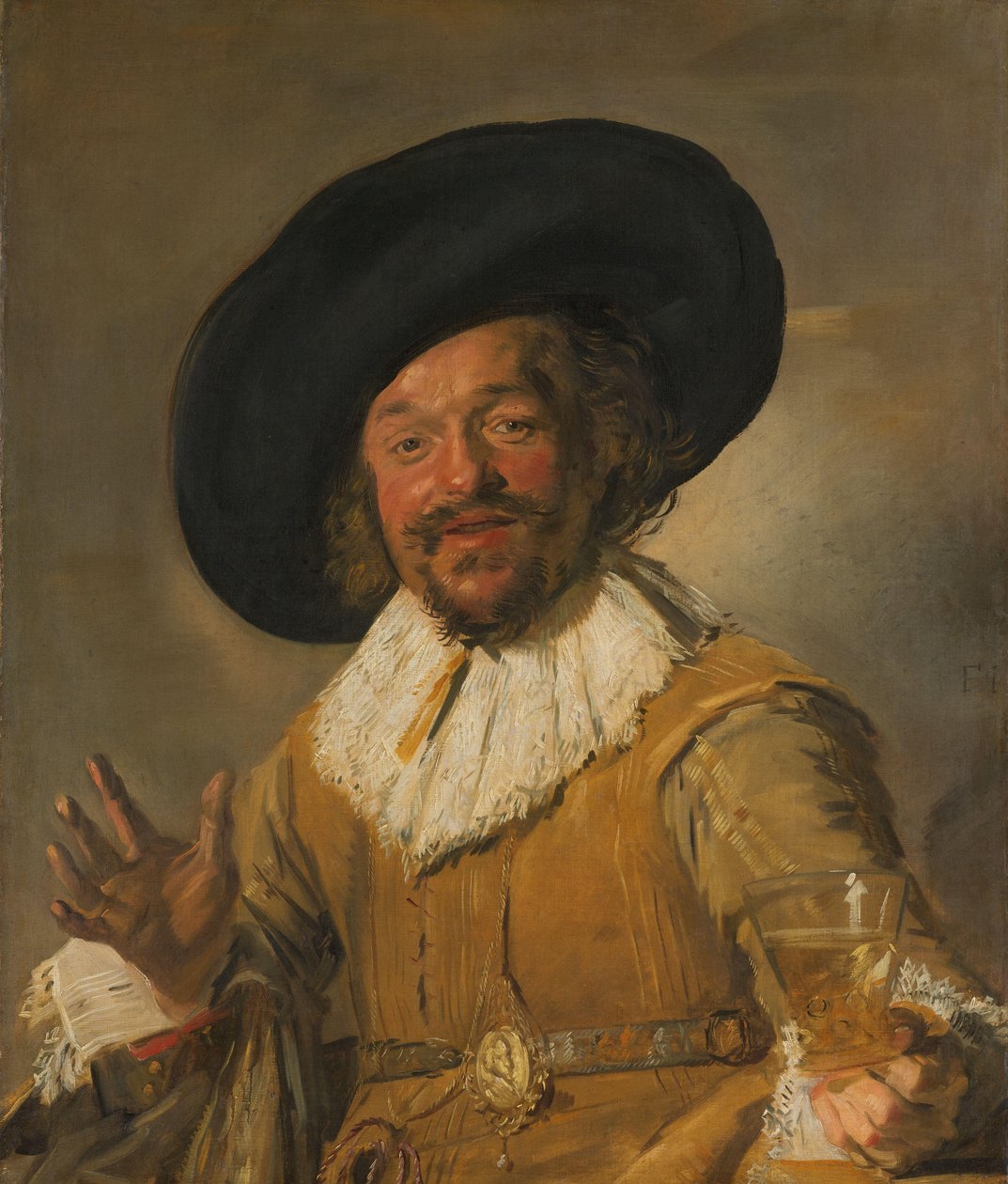Milicjant trzymający Berkemeyera, znany jako „Wesoły pijący” Gwardzista Obywatelski trzymający Berkemeier, znany jako „Wesoły Pijak” autorstwa Frans Hals