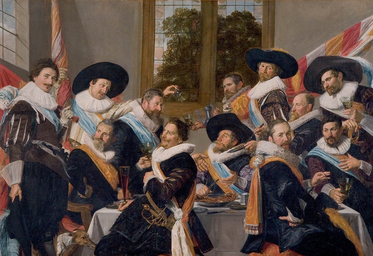 Bankiet oficerów straży obywatelskiej Calivermen autorstwa Frans Hals