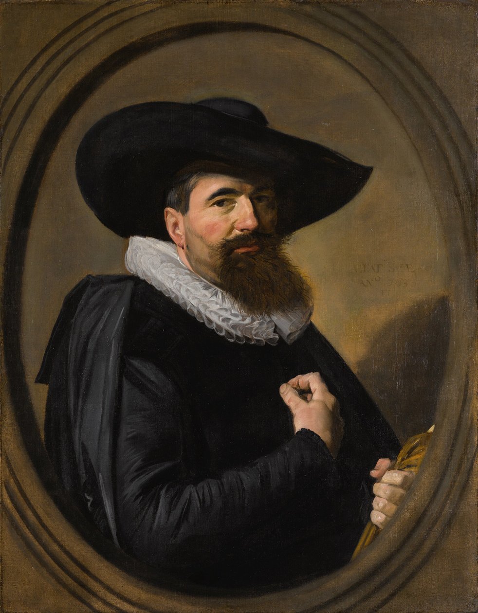 niderlandzki: Portret mężczyzny Portret mężczyzny w kapeluszu z kołnierzem z kryzą autorstwa Frans Hals