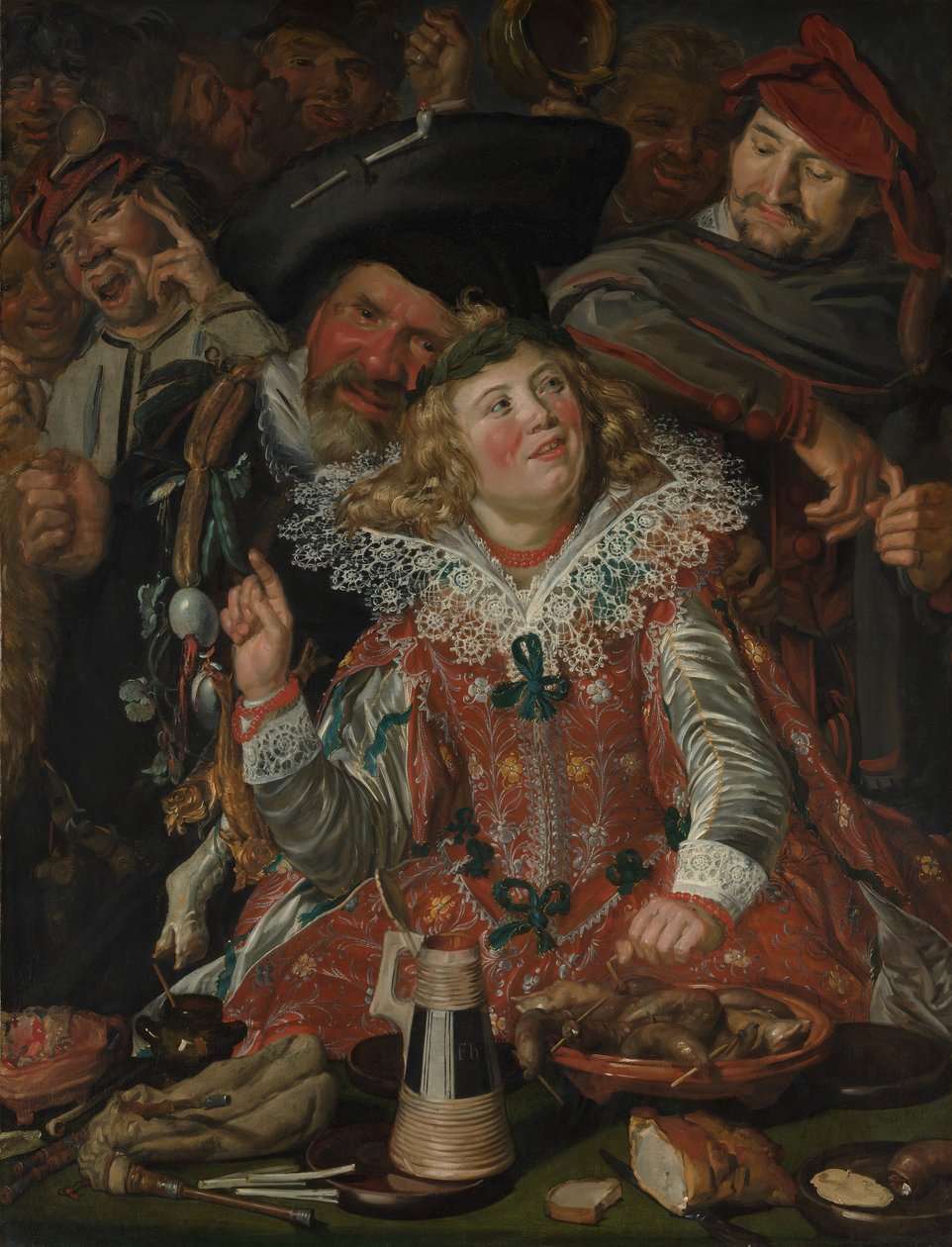 Merrymakers w Shrovetide, ca. 1616-17. autorstwa Frans Hals