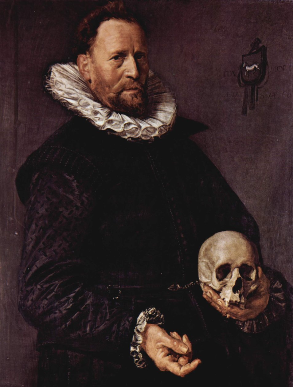 Portret mężczyzny trzymającego czaszkę autorstwa Frans Hals