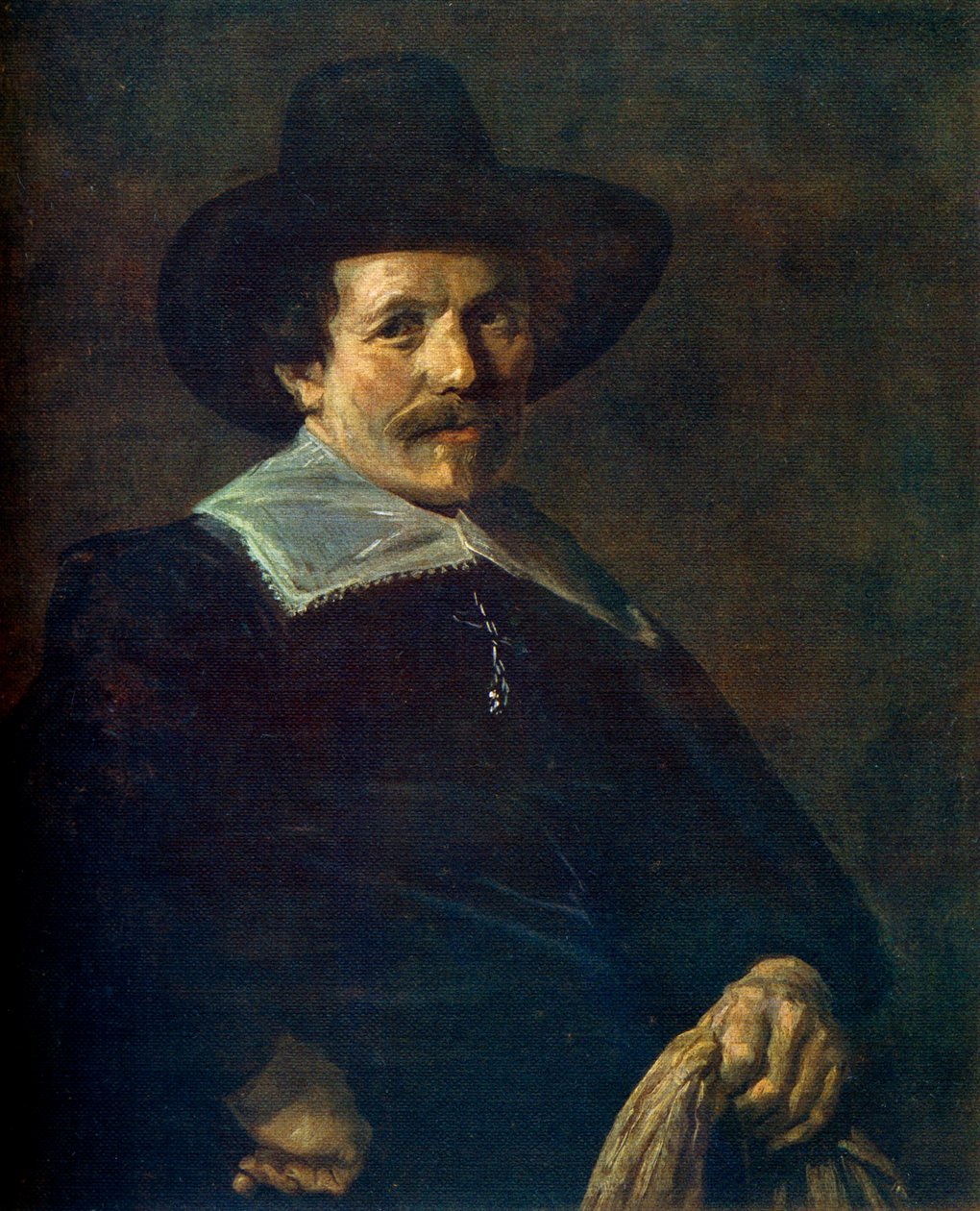 Portret mężczyzny trzymającego rękawiczki, c1645, 1912. autorstwa Frans Hals
