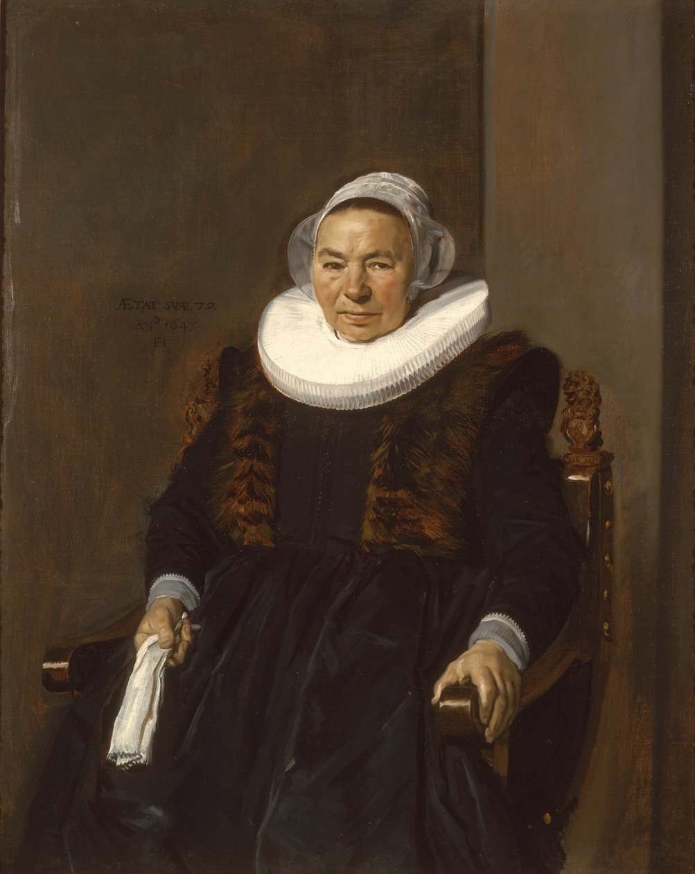 Portret starszej kobiety, tradycyjnie nazywany Mevrouw Bodolphe, 1643 autorstwa Frans Hals