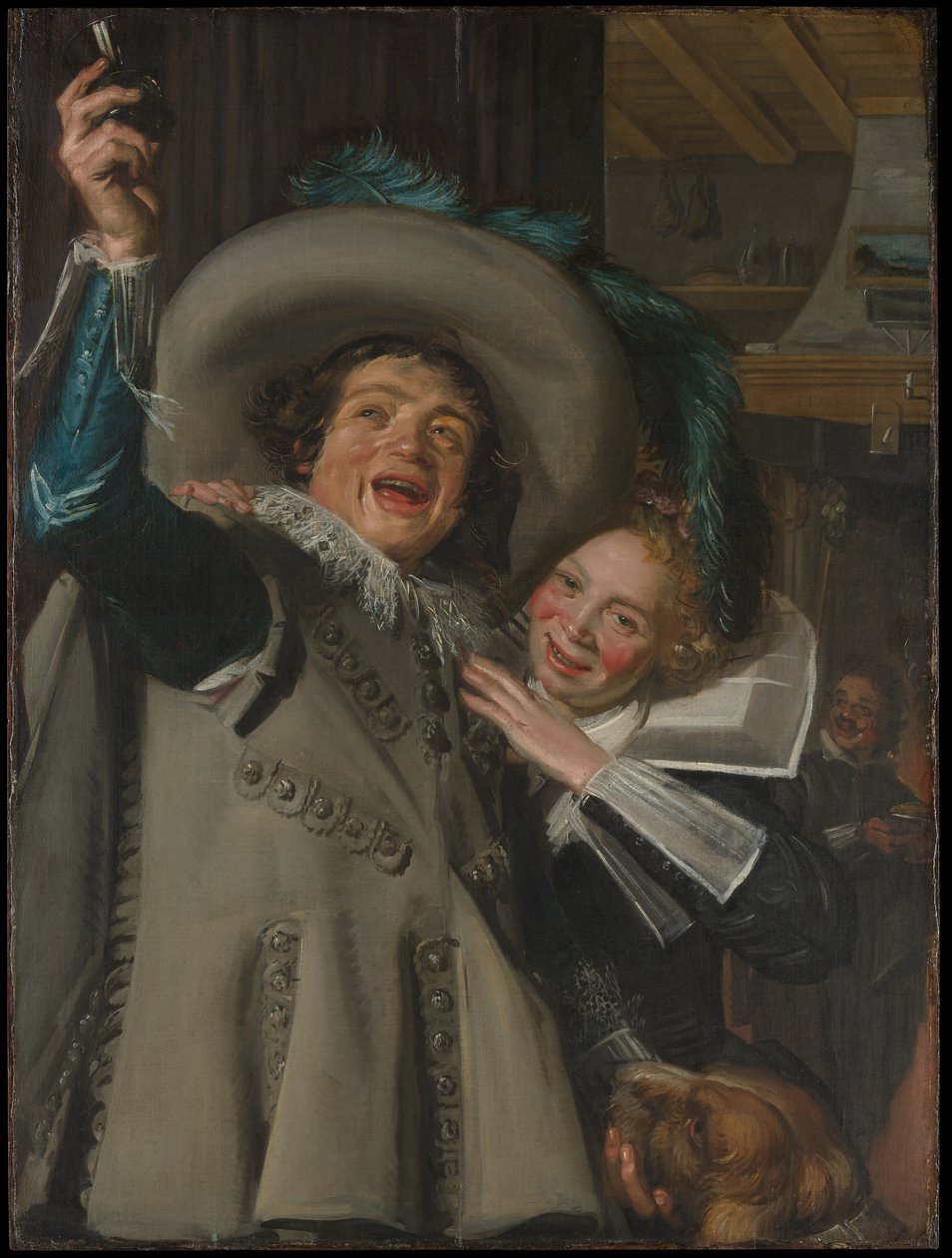 Młody mężczyzna i kobieta w gospodzie autorstwa Frans Hals