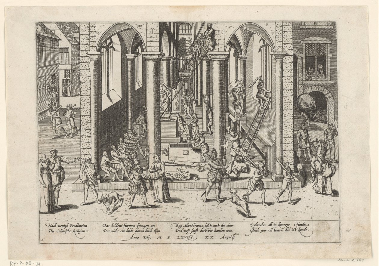 Ikonoklazm, 1566 Seria 5: Wydarzenia holenderskie, 1566-1570 (tytuł serii) autorstwa Frans Hogenberg
