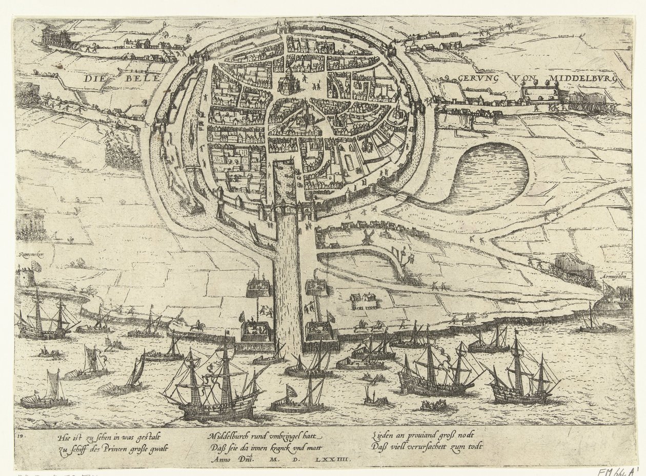 Oblężenie Middelburga, 1574 autorstwa Frans Hogenberg