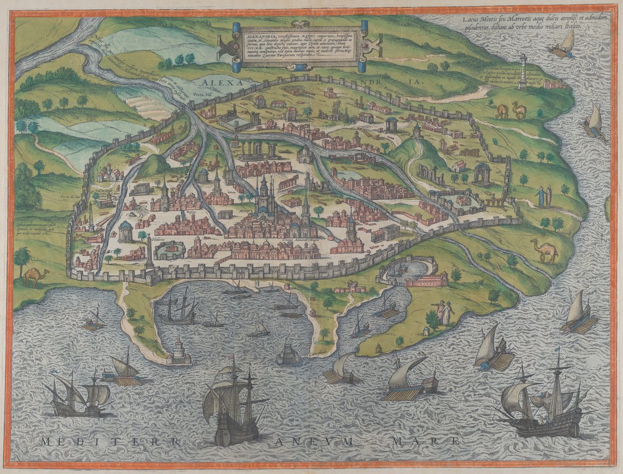Mapa Aleksandrii, 1575 autorstwa Frans Hogenberg