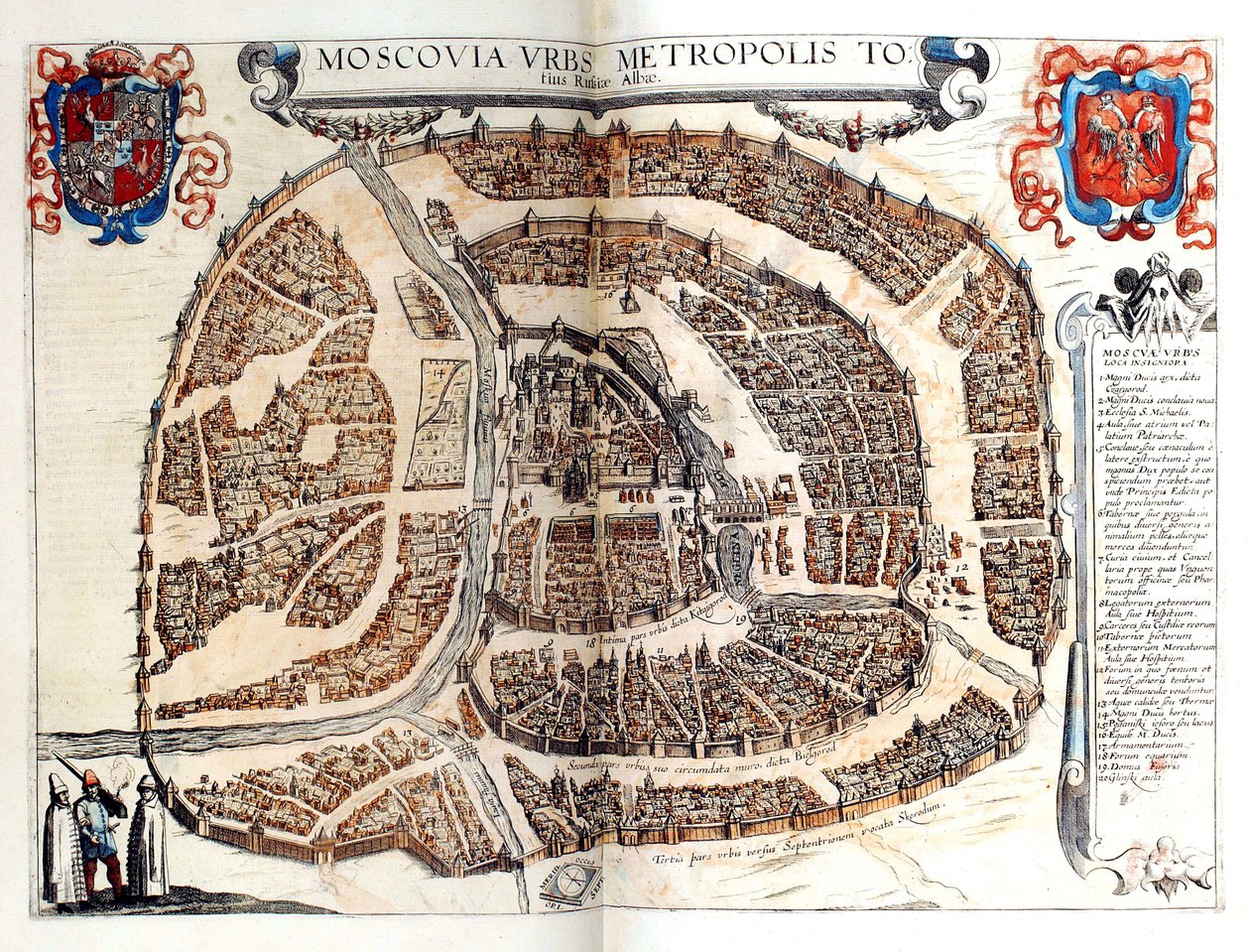 Mapa Moskwy, 1572 autorstwa Frans Hogenberg