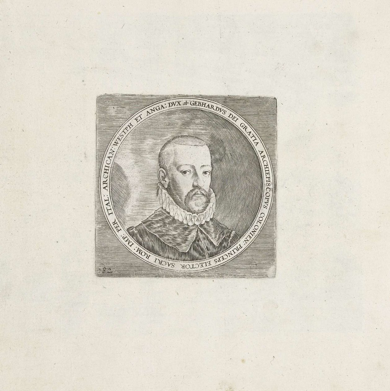 Portret Gebharda Truchsess von Waldburg 1547-1601, ok. 1580-1585 autorstwa Frans Hogenberg