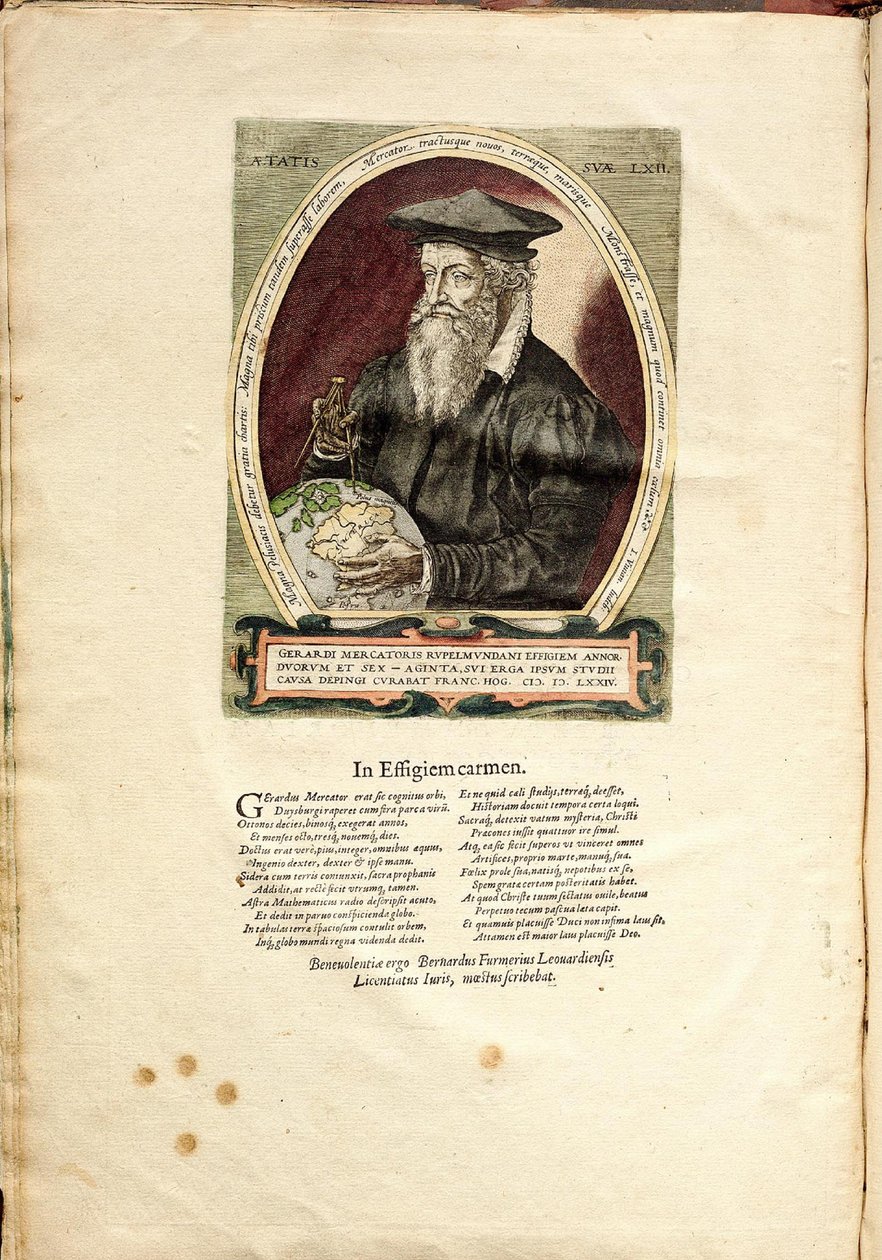 Portret Gerardusa Mercatora 1512-1594 w wieku 62 autorstwa Frans Hogenberg