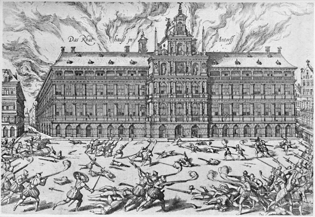 Grabież Antwerpii, 1576, 1903 autorstwa Frans Hogenberg
