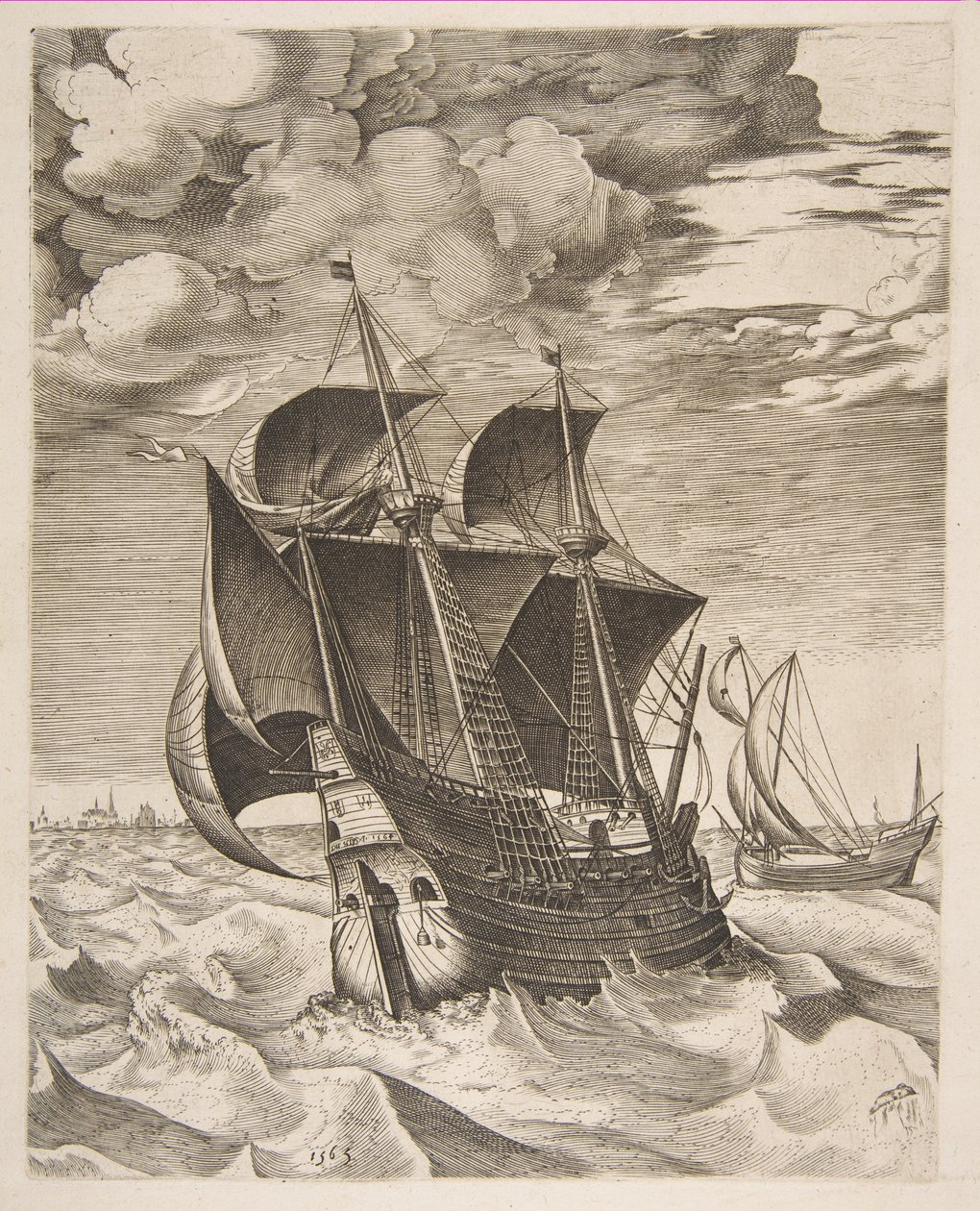 Holenderski Hulk i Boeier z The Sailing Vessels, 1565 autorstwa Frans Huys