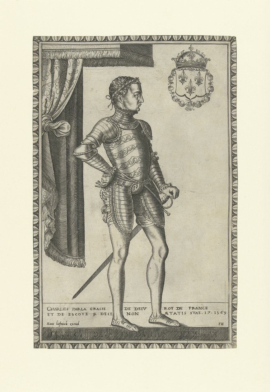 Portret króla Francji Karola IX 1550-1574, 1560s autorstwa Frans Huys