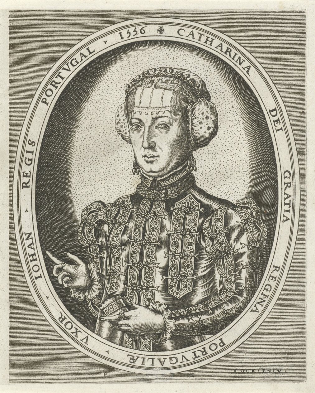 Portret Katarzyny Habsburgskiej Portrety królów, królowych, książąt i księżniczek (tytuł serii) autorstwa Frans Huys