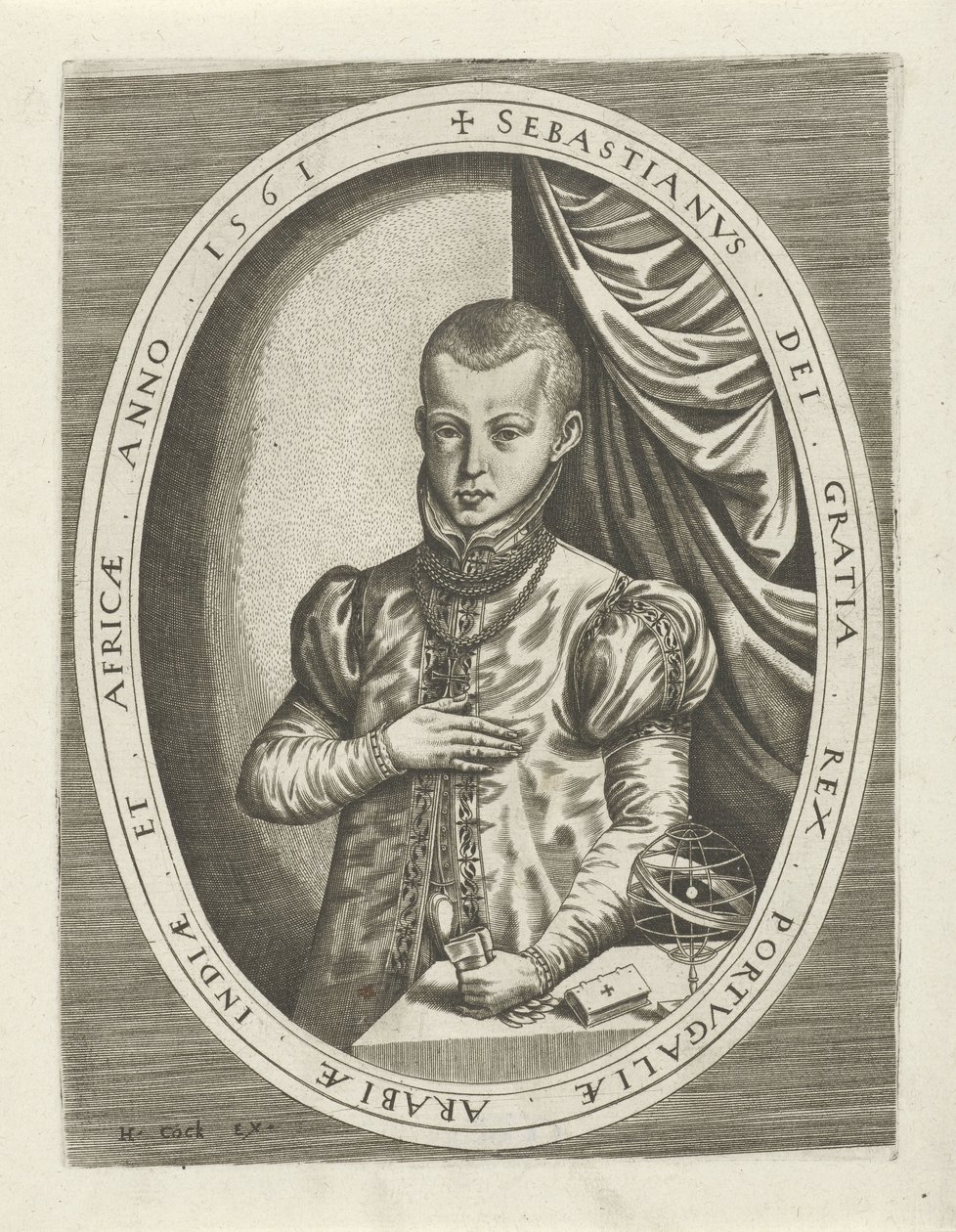 Portret Sebastiana I Portugalii Portrety królów, królowych, książąt i księżniczek (tytuł serii) autorstwa Frans Huys