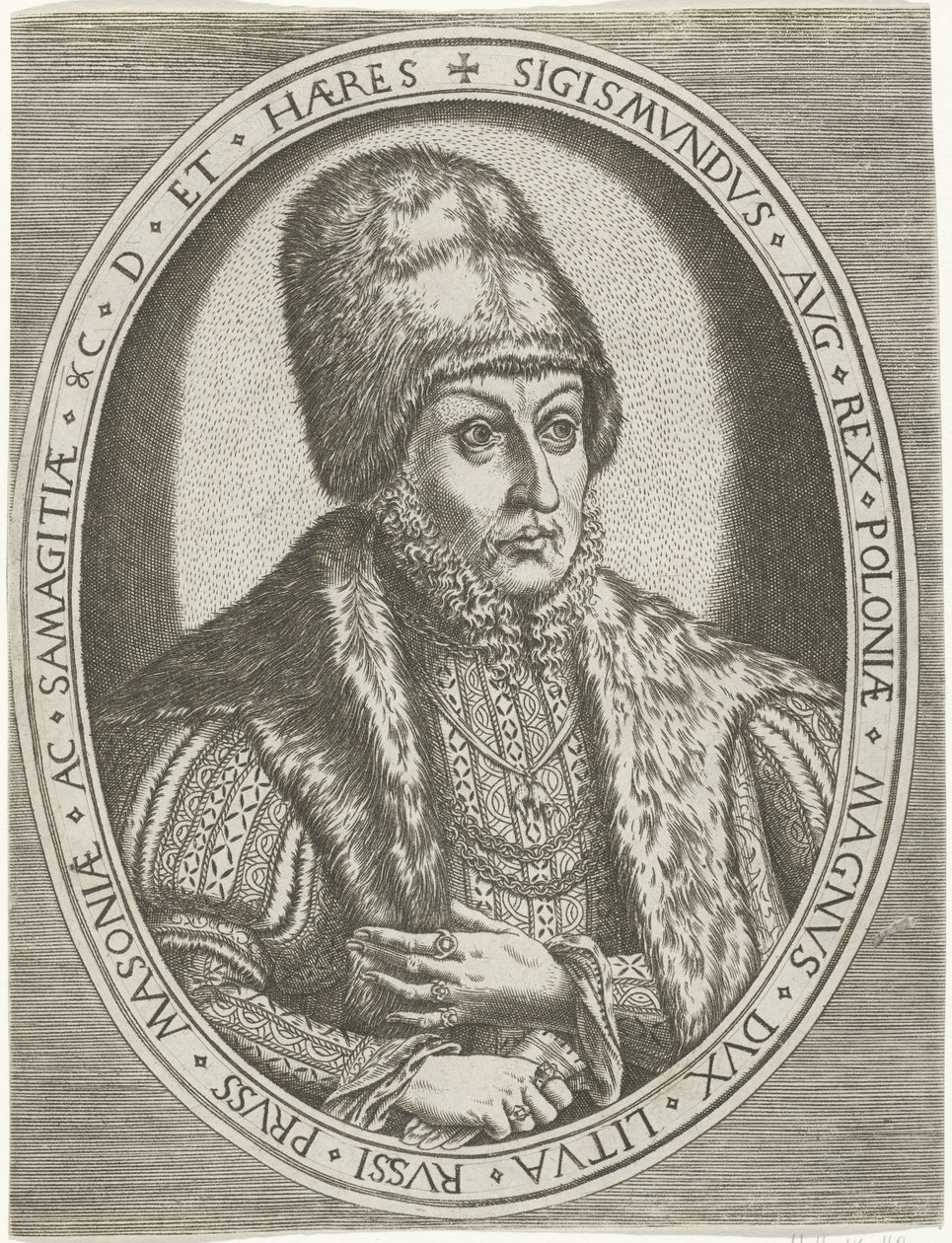 Portret Zygmunta II Augusta Portrety królów, królowych, książąt i księżniczek (tytuł serii) autorstwa Frans Huys