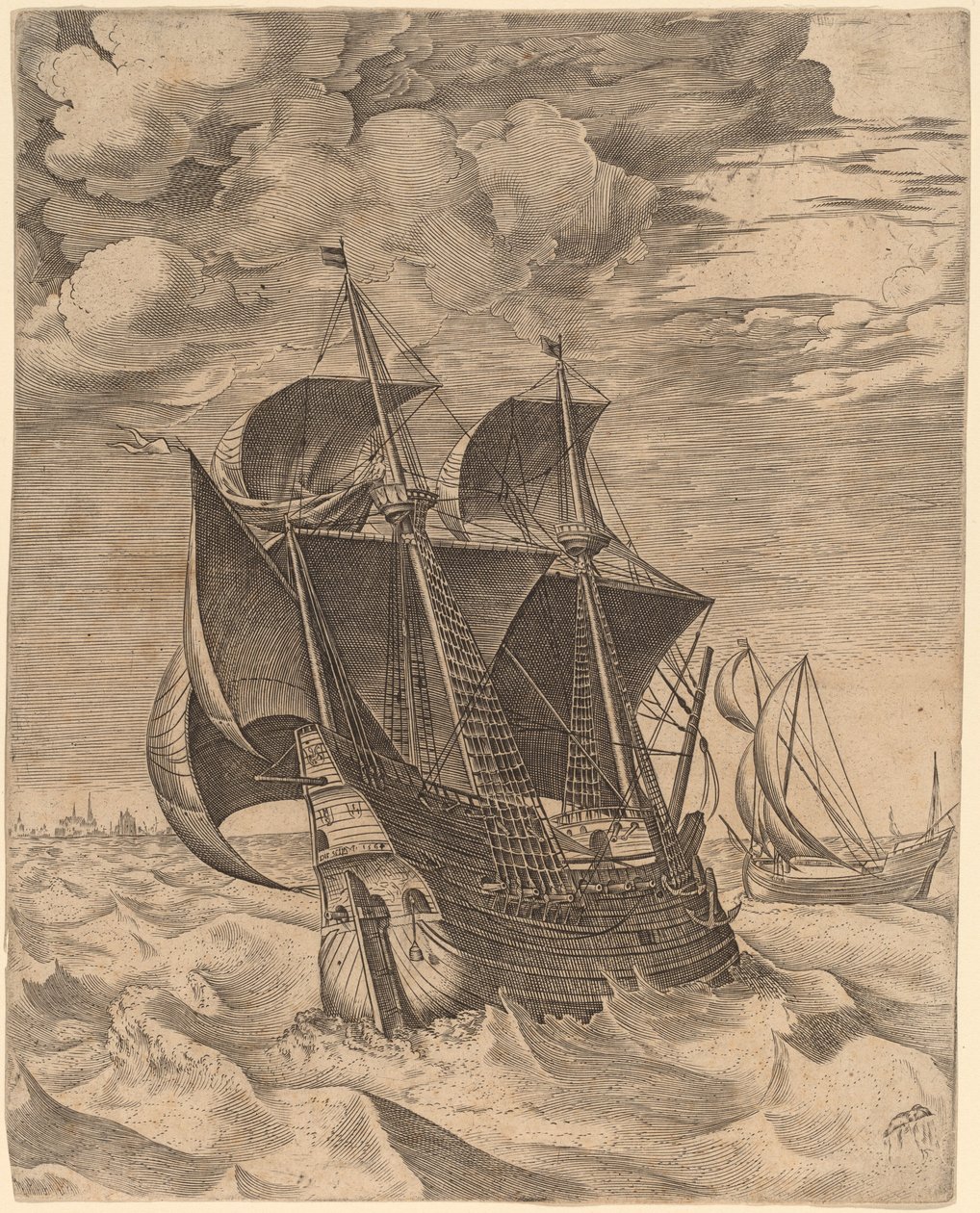 Holenderski Hulk i Boeier autorstwa Frans Huys after Pieter Bruegel the Elder