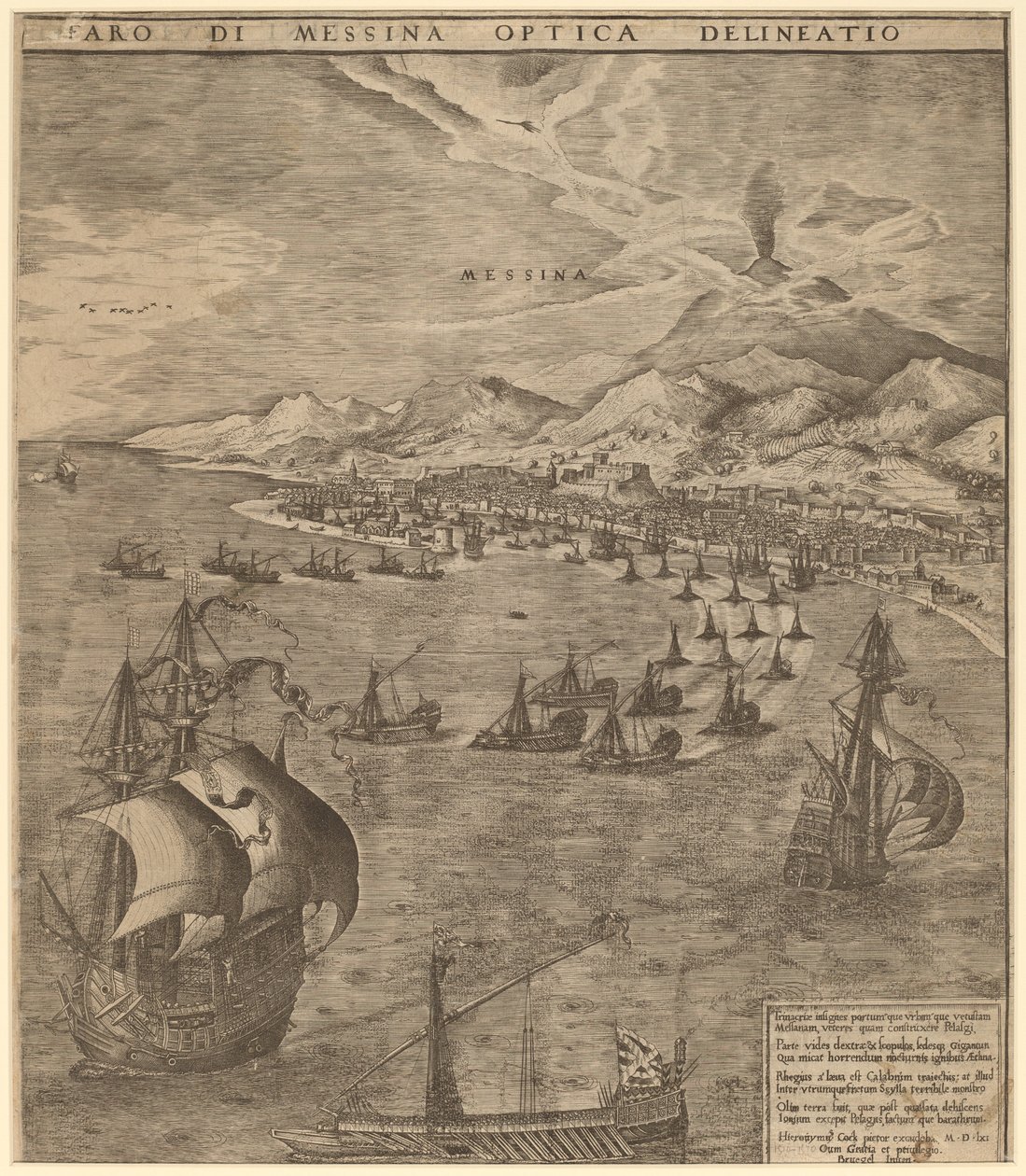 Bitwa morska w Cieśninie Mesyńskiej autorstwa Frans Huys after Pieter Bruegel the Elder
