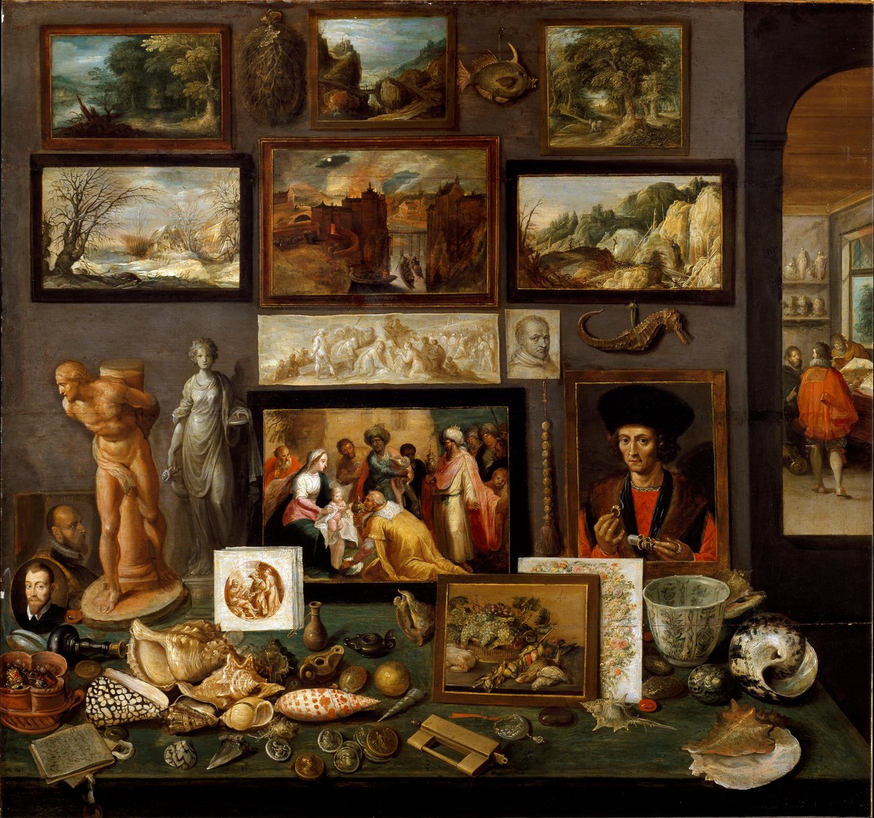 Gabinet sztuki i ciekawostek (Malarstwo autorstwa Frans II Francken