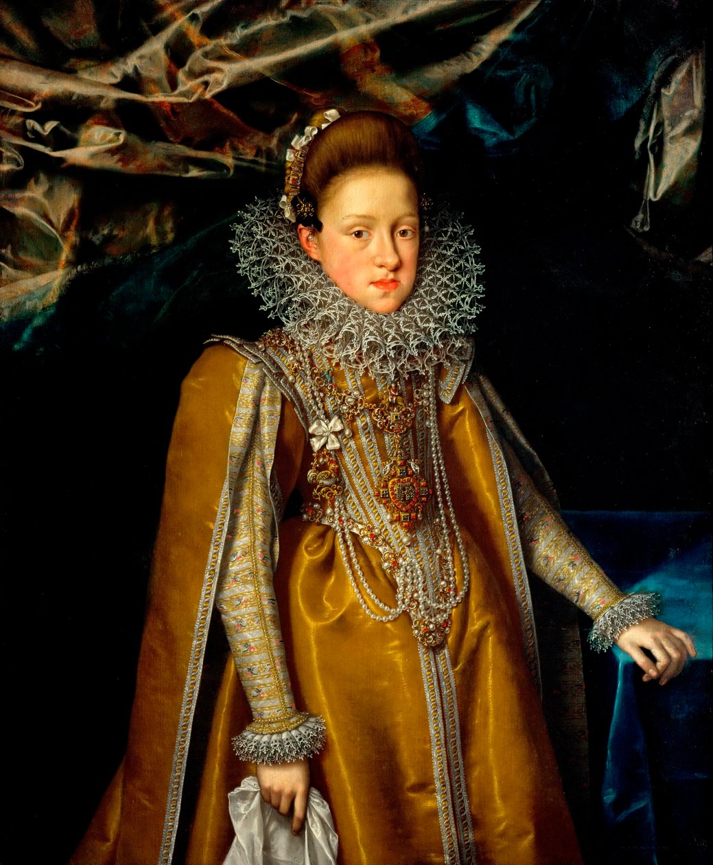 ""Portret Marii Magdaleny Austrii (1589-1631) Wielkiej Księżnej Toskanii"" (Portret Arcyksiężnej Marii Magdaleny Austrii (1587-1631), Wielkiej Księżnej Toskanii) Obraz Franza Pourbusa Młodszego (1569-1622 ), ok. 1604 - olej na płótnie wym. 116x108 autorstwa Frans II Pourbus