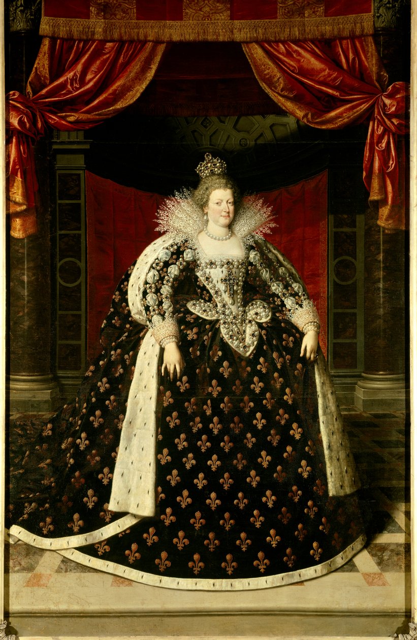 Pełnowymiarowy portret Marii de Medici (1573-1642) królowej Francji Obraz Fransa Pourbusa Le Jeune (Francois (Franz) Porbus autorstwa Frans II Pourbus