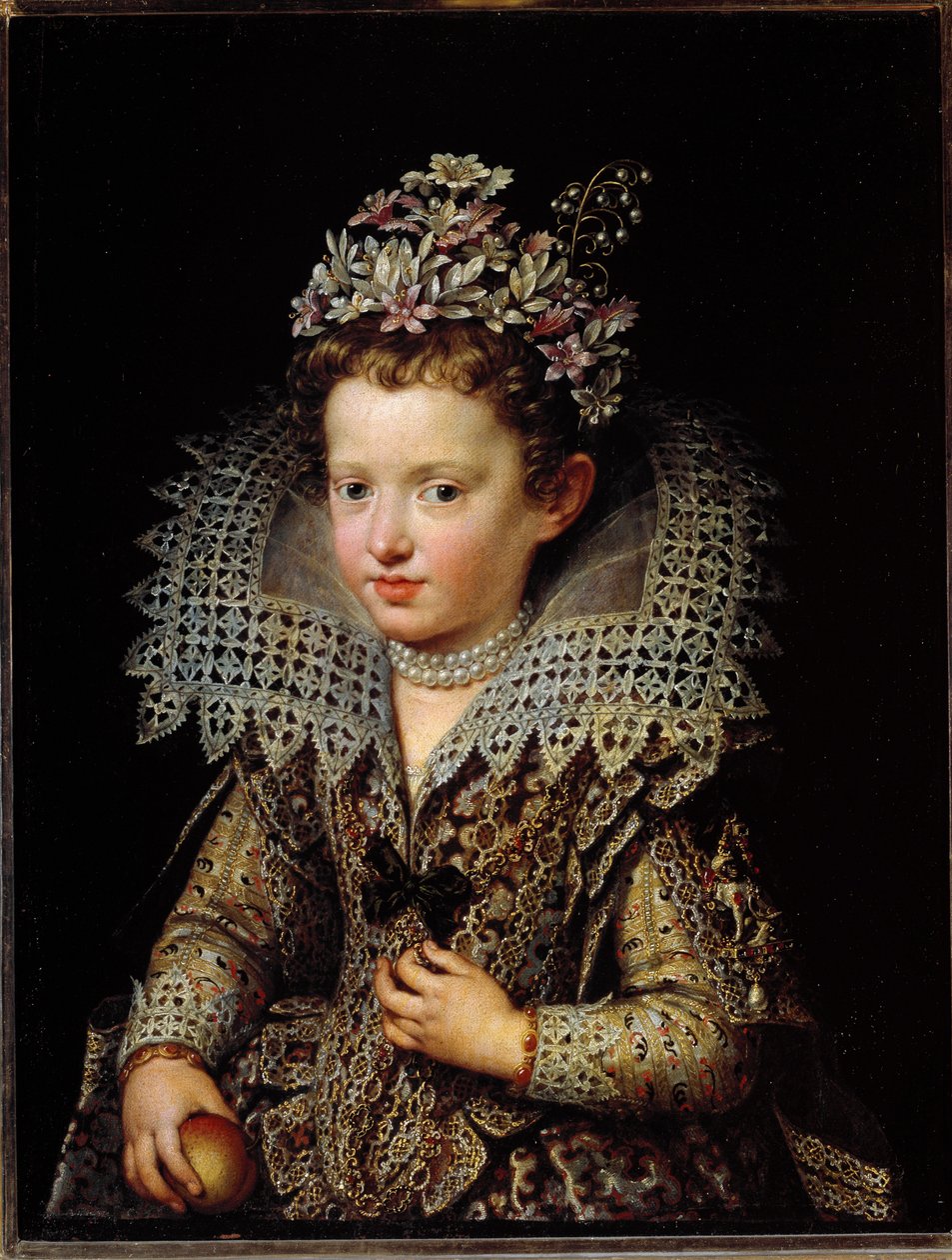 Portret Eleonory Gonzagi, księżniczki Mantui, dziecko, ok. 1605 (obraz) autorstwa Frans II Pourbus